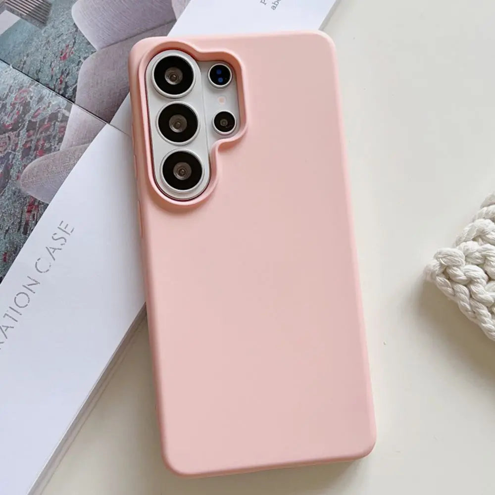 Liquid Silicone Case For Samsung Galaxy S26 S24 S25 Ultra Plus Fe A17 A36 A56 A37 A57 Candy Color Flocking Protective Soft Cover